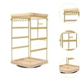 thumbnail image 6 of yotijay Rotating Jewelry Organizer Display Jewelry Display Rack Elegant Tabletop Earring Gold, 6 of 9