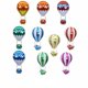 thumbnail image 1 of Juego de globos de aluminio con forma de globo aerostático, 10 unidades, coloridos, 1 of 2
