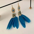thumbnail image 2 of Bohemian Droplet Feather Tassel Earrings: Dance to the Rhythm of Freedom, 2 of 10