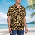 thumbnail image 5 of JUNZAN Gold Glitter Leopard Pattern Hawaiian Shirt for Men,Summer Beach Casual Short Sleeve Button Down Shirts-Medium, 5 of 9