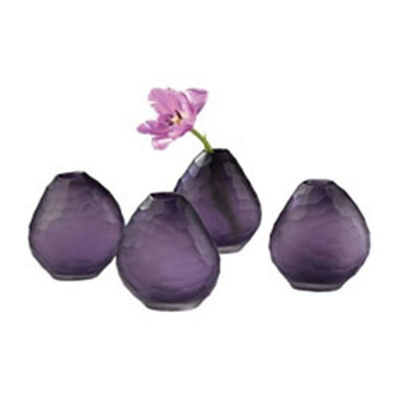 Elk Group International 4154-046-S4 4. 7 inch Cut Pebble Vases - Purple