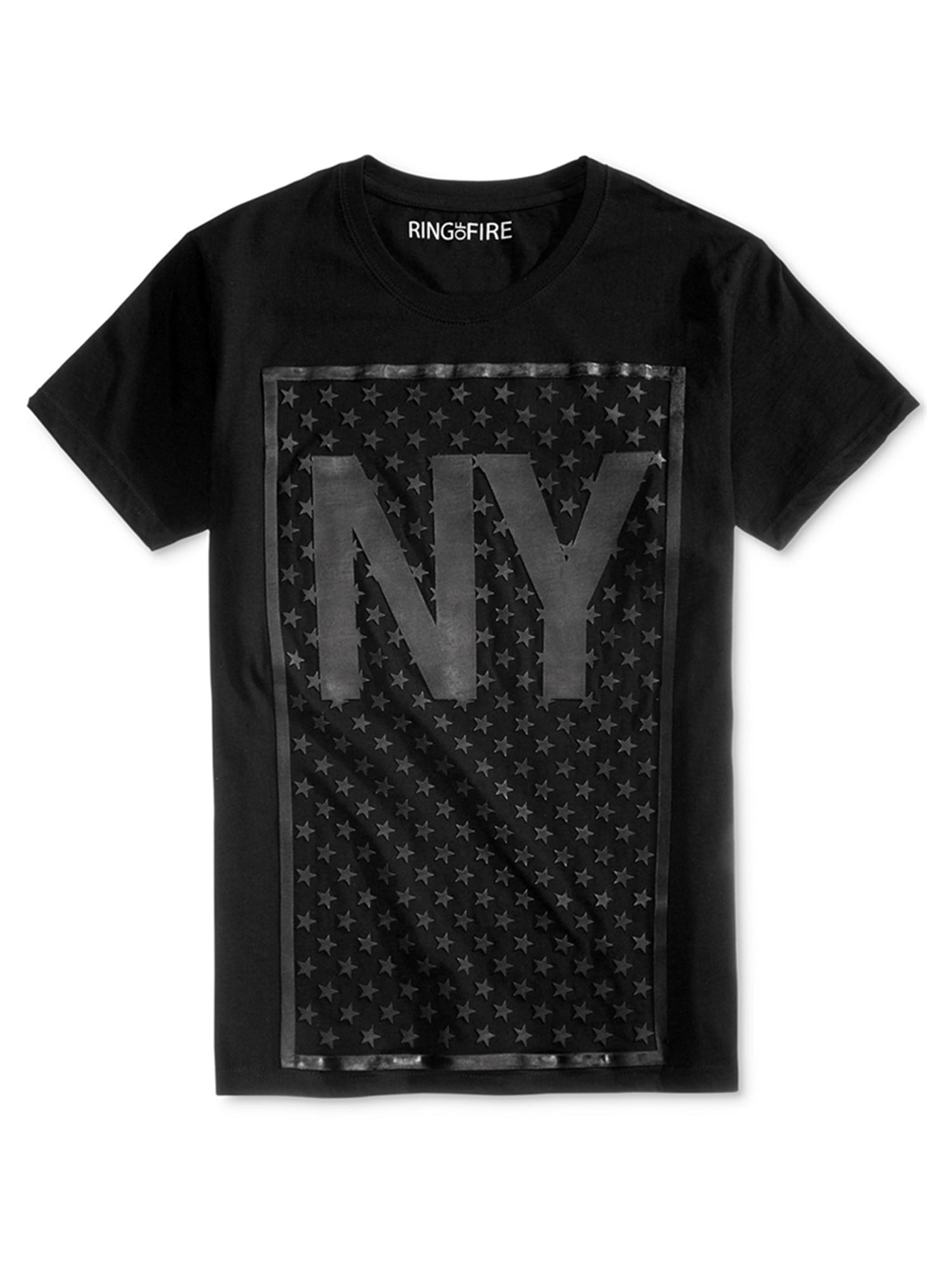 Ring Of Fire Mens NY HD Stars Graphic T-Shirt