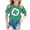 Light Green, variant on Girls Shirts St Patrick'S Day Themed Print Round Neck Short Sleeve Casual Tees Girls' Tops Army Green 3-4 Years