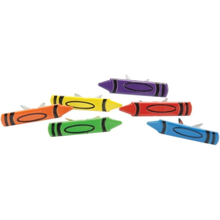 Eyelet Outlet Shape Brads 12/Pkg-Crayons, Pk 3, Eyelet Outlet