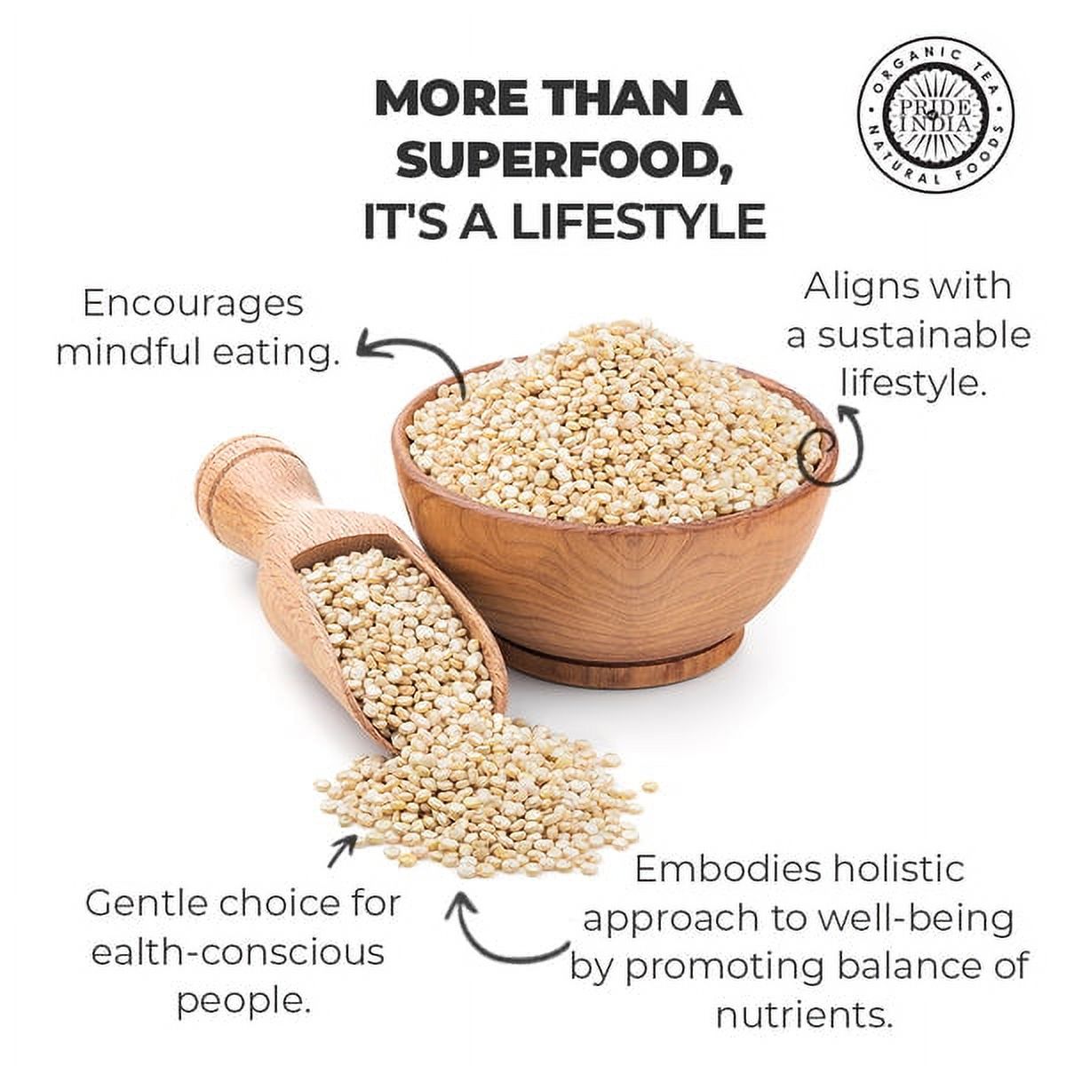 Pride of India - Pack of 6 - Royal Bolivian White Quinoa, 3 lbs Jar, Protein Rich, Gluten-Free Quinoa Wholegrain
