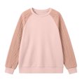 thumbnail image 5 of OGLCCG Girls' Sweaters Cable Knit Long Sleeve Pullover Sweater Casual Kids Fall Winter Crew Neck Jumper Top(Pink,9-10 Years), 5 of 7
