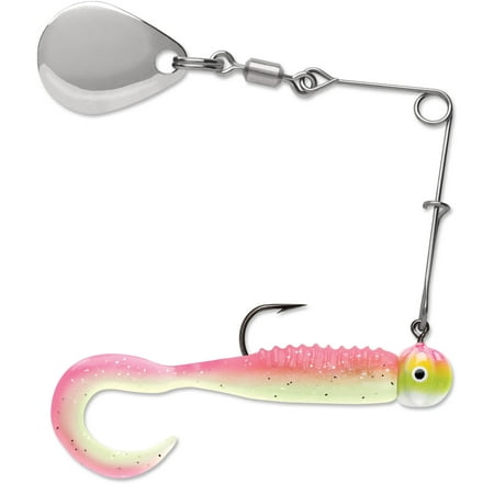 VMC Curl Tail Spinnerbait 1/8 Pink Chartreuse Glow