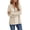 Beige, variant on Women's Cotton Knit Hooded Pullover Sweater with Half Button Placket & Drawstring Fall Winter Warm Sweater Coat Top