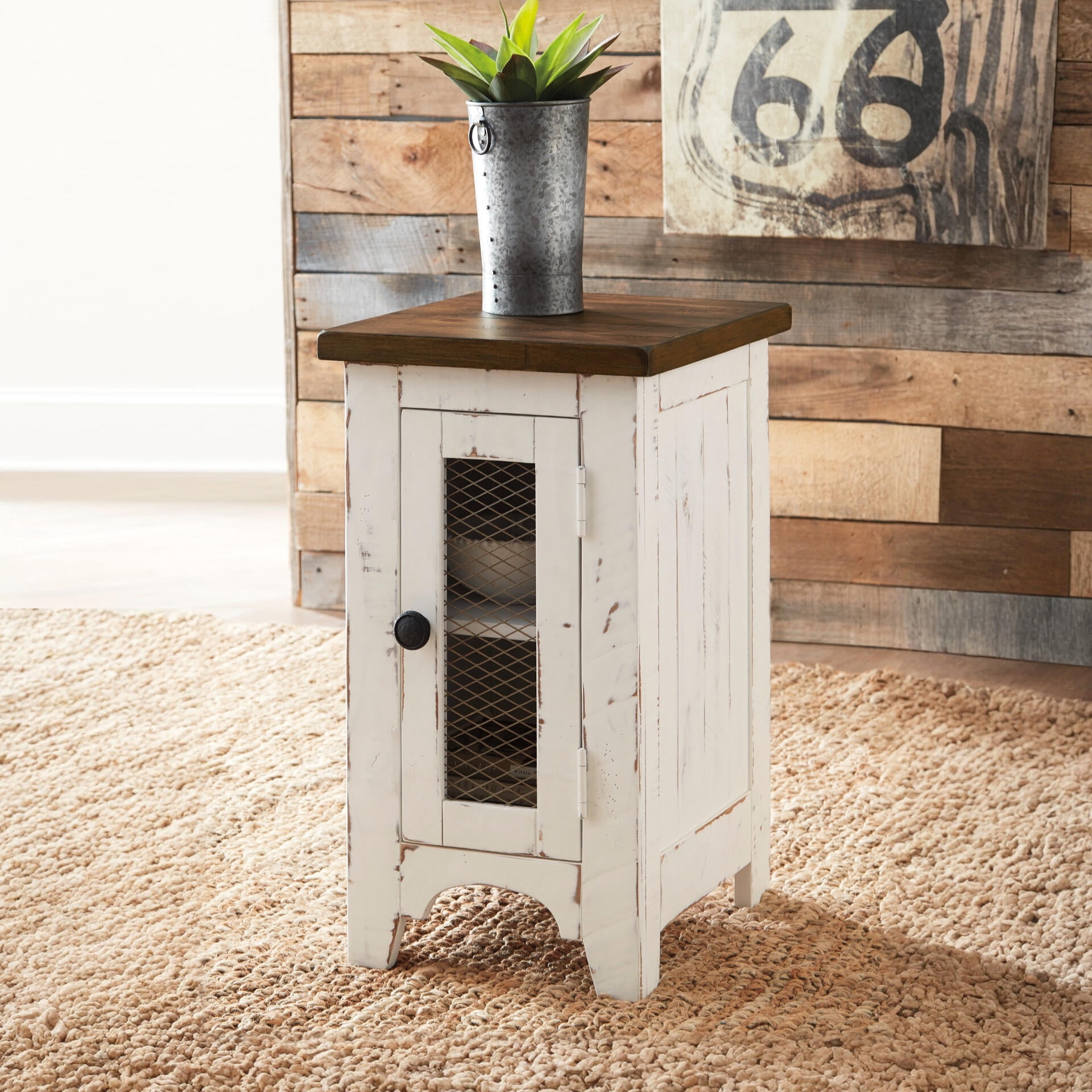 Signature Design by Ashley Casual Wystfield Chairside End Table  White/Brown
