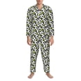 thumbnail image 3 of Salouo Soccer and Football Print Button-Front Long Sleeve Pajama Set for Men, Soft 2Pjs Men's Long Sleeve Sleepwear-X-Large, 3 of 7