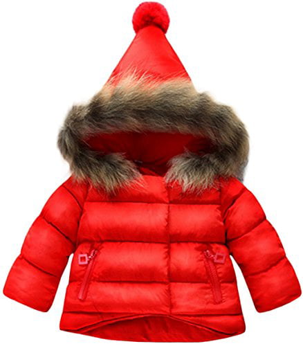 Jojobaby Baby Boys Girls Hooded Snowsuit Winter Warm Fur Collar Hooded Down Windproof Jacket Outerwear