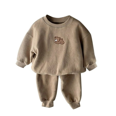

Baby Girls Boys Autumn Bear Cotton Long Sleeve Long Pants Hoodie Sport Pants Set Outfits Clothes 3 Month Baby Boy Kids Summer Clothes Boys Swear Outfits A Tracksuit for Women Baby Going