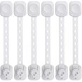 thumbnail image 1 of Baby Safety Lock(Improved), Set of 6 Child/Baby Cupboard Locking Latches, for Drawer, Fridge(White, No Tool Required), 1 of 4
