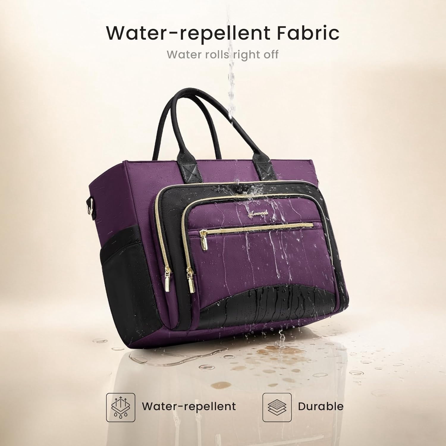 LOVEVOOK Work Tote Bags for Women,Laptop Tote Bag for Women With Large Cup Holder,Teacher Nurse Bags With Accordion File Organizer Pocket,Multi-Pockets Professional Briefcase Business Purses Handbag