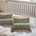 thumbnail image 5 of Retro Outdoor Pillow Covers Pack of 2 Brown Green Striped Antique Wood Background Waterproof Throw Pillow Covers Decorative Cushion Cases for Patio Garden Tent Balcony Couch 16x16 inch, 5 of 8