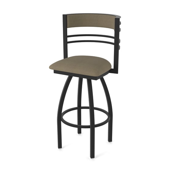 860 Hunter 36" Swivel Bar Stool with Black Wrinkle Finish and Graph Cork Seat and Back
