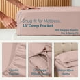 thumbnail image 4 of Casa Platino King Size Sheet Set – 450TC 100% Cotton Cooling Bed Sheets King, Hotel Luxury Finish, Silky Soft Comfort, Durable Daily Bedding, Machine Washable – Sepia Rose, 4 of 8