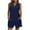 Blue, variant on lmcalzta Summer Outfits for Women Sleeveless V-Neck Tank Top Wide Leg Shorts with Pockets 2 Piece Sets