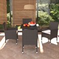 thumbnail image 1 of vidaXL 5 Piece Garden Dining Set with Cushions Poly Rattan Brown, 1 of 5