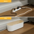 thumbnail image 3 of D-Line Cable Management Box, Hide Power Strips & Cords - Small, White with Wood-Lid, 3 of 7
