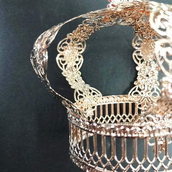 Masteelf Golden Metal Cake Crown Topper for Decoration Elegant Design for Birthday Parties 4.5 Inches