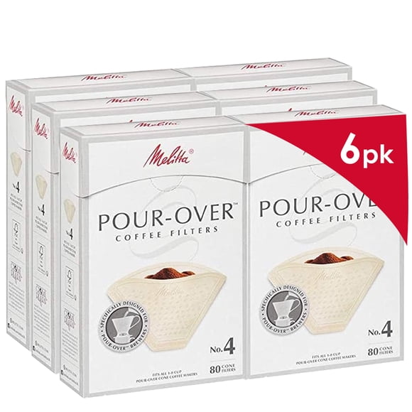 Filtros de café Melitta #4 Pour-Over Cone, 480 unidades, color beige