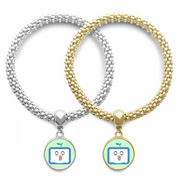 Saplings Surprised Small TV Face Original Lover Bracelet Bangle Pendant Jewelry Couple Chain