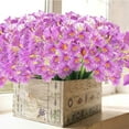 thumbnail image 5 of Viworld 6 Bundles Artificial Fake Flowers Outdoor Faux Plastic Plants Silk Flowers UV Resistant Realistic Morning Glory Greenery for Spring Summer Garden Window Box Porch Home Decor (Purple), 5 of 8