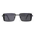 thumbnail image 2 of SA106 Mens Rimless Luxury Square Rectangle Ornate Metal Rim Sunglasses All Black, 2 of 4
