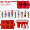 thumbnail image 3 of Moldes de paletas con tapas y palitos de madera, molde de silicona para hacer hels de 10 cavidades, fabricante de hielo de fácil liberación (rojo), 3 of 3