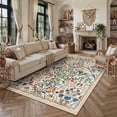 thumbnail image 3 of BERTHMEER 9'x12' Area Rugs for Living Room Rug for Bedroom Kitchen Non Slip Washable Beige Floral Vintage Farmhouse Office Rug Dining Room Oriental Traditional Flower Area Rugs, Multicolor, 3 of 11
