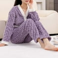 thumbnail image 4 of Women Pajamas Set Long Sleeve Button Down Sleepwear 2 Piece Loungewear Soft Cotton Pjs Set Nightwear Lounge Outfit, 4 of 6