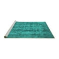 thumbnail image 2 of Ahgly Company Machine Washable Indoor Rectangle Oriental Turquoise Blue Industrial Area Rugs, 5' x 8', 2 of 4
