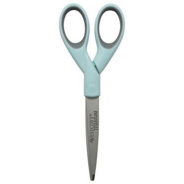 Westcott Sewing Scissors, Titanium, 7", Micro-tip, for Craft, Light Blue, 1-Count