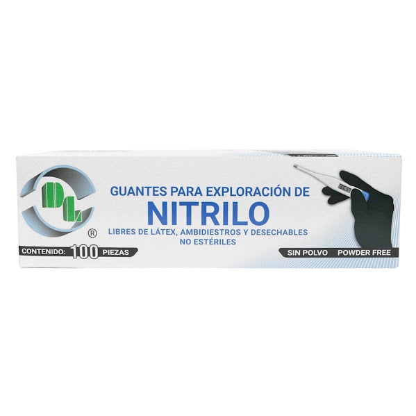GUANTE DE NITRILO NO ESTÉRIL NEGRO TALLA MEDIANA C/100PZ