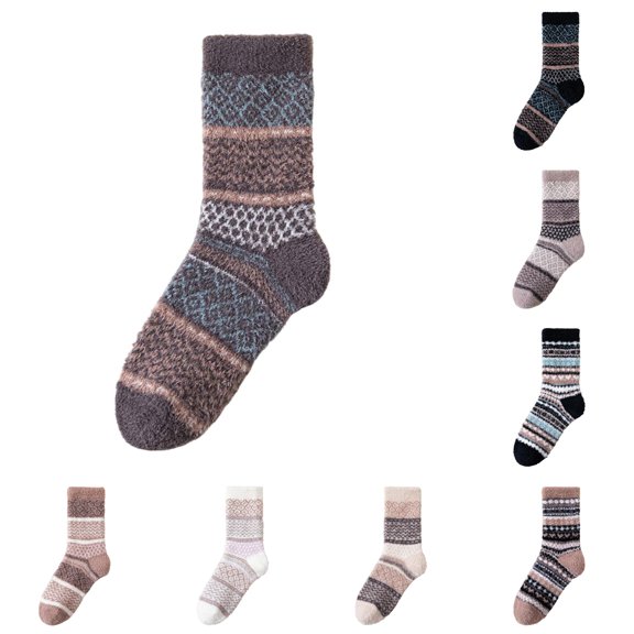 Cozy Thermal Winter Socks For Women Men Lined Thick Warm Crew Ankle Indoor Outdoor Casual Home Sock