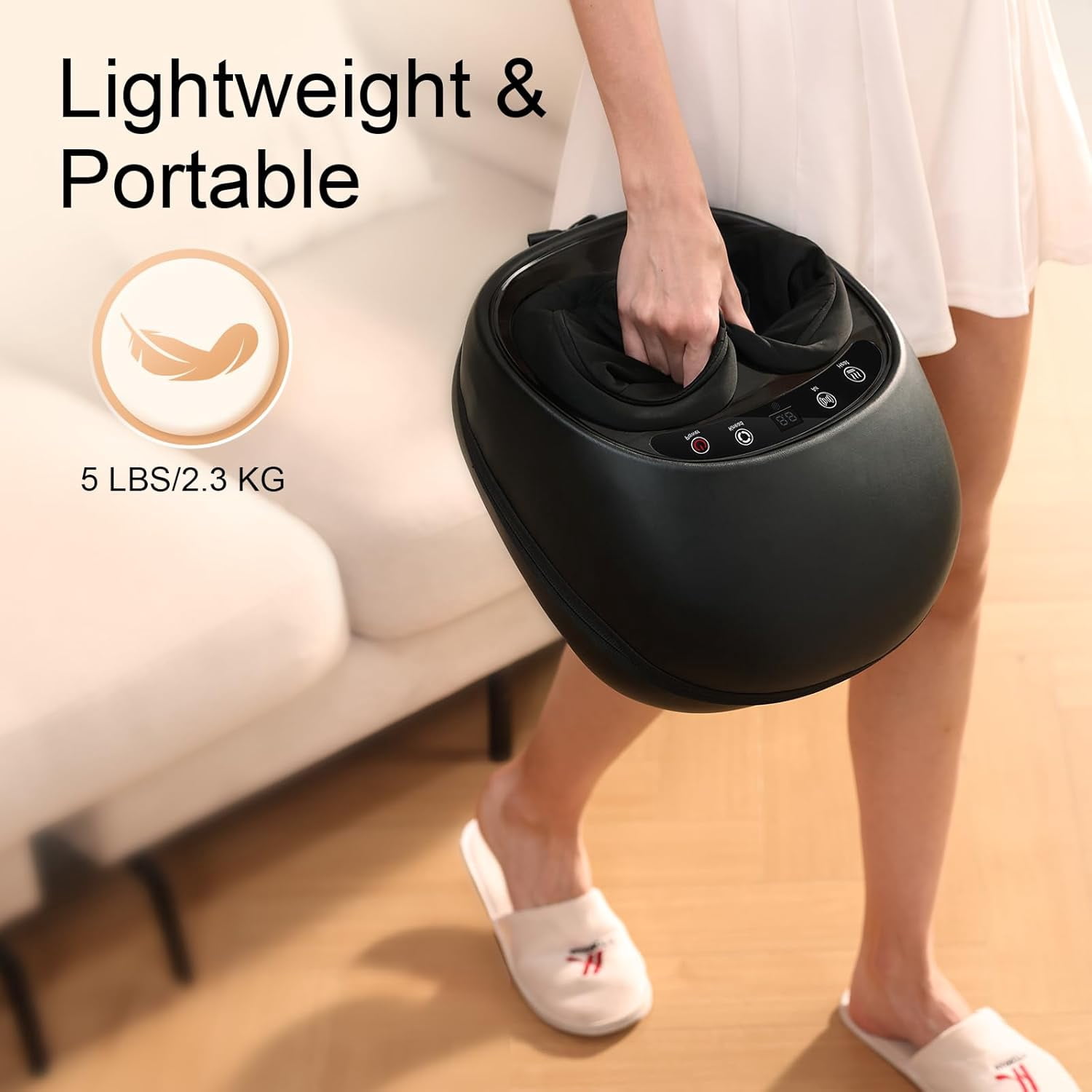 Foot Massager with Heat and Compression - Deep Kneading Shiatsu Therapy for Plantar Fasciitis Relief