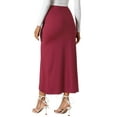 thumbnail image 3 of INSPIRE CHIC Women's Boho High Waisted Long Skirt Summer Beach Maxi Wrap Skirts with Slit XL Wine Red, 3 of 6