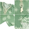 thumbnail image 6 of UVN Summer Tops for Women Short Sleeve V Neck Boho Casual Blouses Ladies Floral Print Tie Front Flowy Shirts, 6 of 9