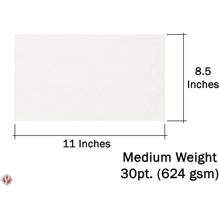 8.5 x 11 White Chipboard - Cardboard Medium Weight Chipboard