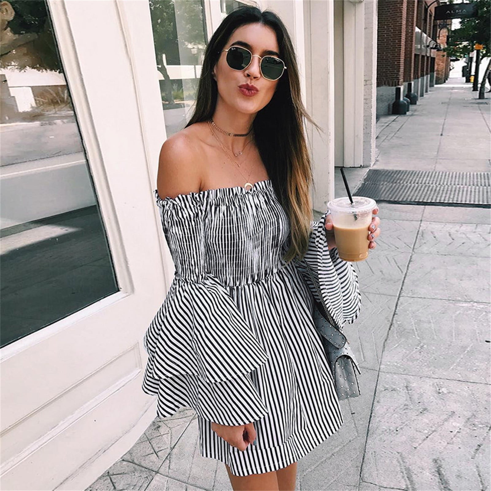 Wobuoke Women Long Sleeve Printed V-Neck Maxi Dress Hem Baggy Long Dress Wobuoke Women Long Sleeve Printed V-Neck Maxi Dress Hem Baggy Long Dress