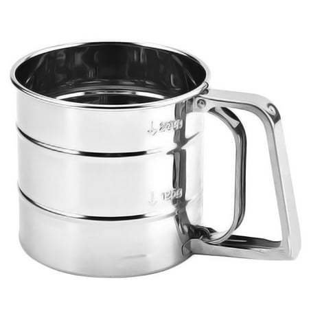 

Sugar Shaker Flour Sieve Mechanical Stainless Steel Mesh Sifter Handheld Cup