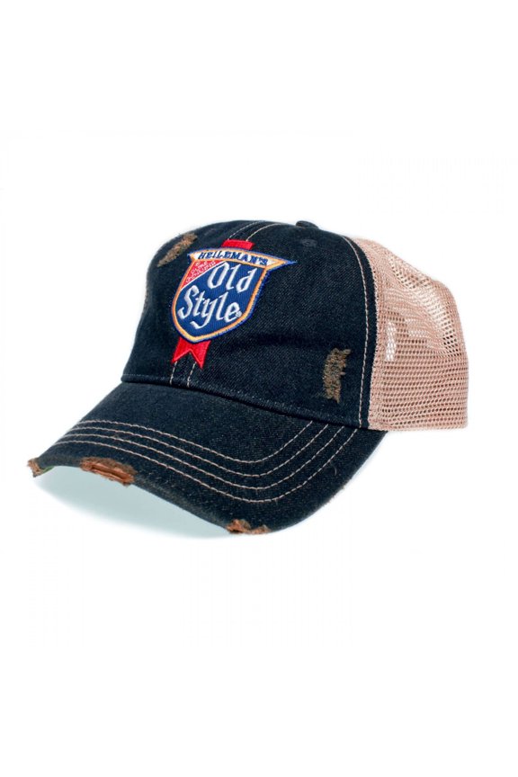 Distressed Patch Logo Adjustable Trucker Hat