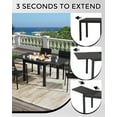 thumbnail image 2 of Emorefun Expandable Dining Table, Modern Dining Table with Aluminum Slat for Backyard, Deck, Porch, Dark Gray, 2 of 7