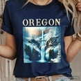 thumbnail image 2 of Enchanting Oregon State Multnomah Falls Winter T-Shirt, Pacific Northwest Waterfall Tee and Souvenir, 2 of 6