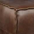 thumbnail image 5 of SIMPLIHOME Brody Square Pouf - 18 inch Wide Upholstered Vegan Leather Ottoman in Distressed Dark Brown, Boho Footstool, Coffee Table or Extra Seating for Living Room or Bedroom, Assembled, 5 of 5