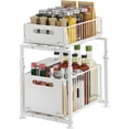 thumbnail image 1 of Organizador para Bajo Fregadero 2 Niveles, Organizador Bajo Fregadero con Cajones Deslizantes Estante Metálico Ajustable en Altura para Cocina y Baño, 1 of 7