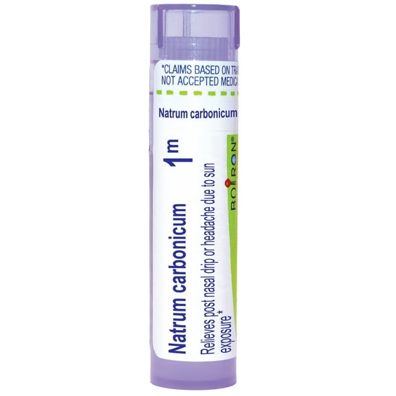 Boiron Natrum Carbonicum 1M, Homeopathic Medicine for Post Nasal Drip Or Headache Due To Sun Exposure, 80 Pellets