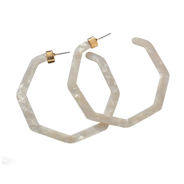 sweethay Pendientes colgantes colgantes multicolor, accesorios populares, pendientes poligonales lisos para mujer, diario, gancho para la oreja, Ropa, zapatos y accesorios Miscelánea Blanco sweethay AP010374-01