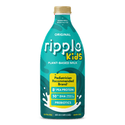 Ripple Kids Original Dairy Free Plant-Based Milk, 48 fl oz Refrigerated Bottle, Pediatrician-Approved, DHA & Prebiotic Fiber